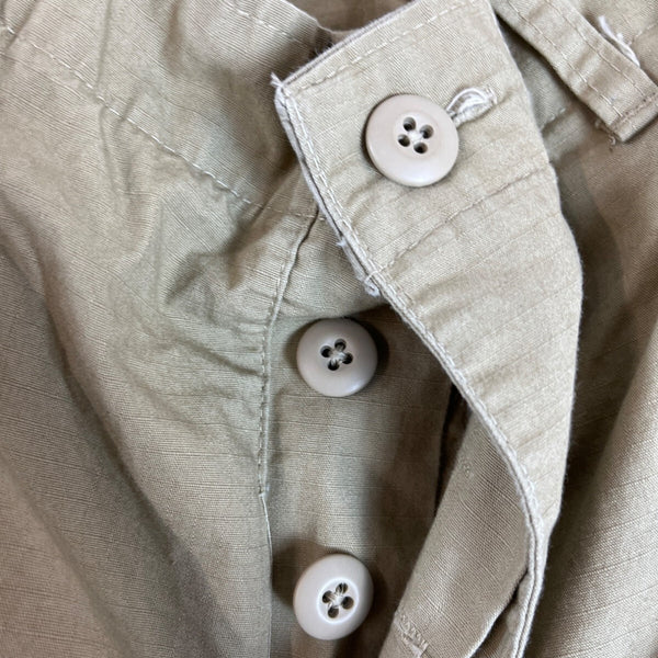 Military Issued Brown Cargo Pants Adjustable Waist & Button Fly Sz Meduim-Long