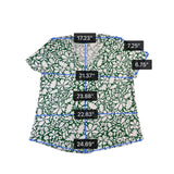 Loft Womens Green & White Floral Print Short Sleeve V-Neck T-Shirt Size XL