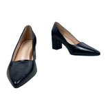 Women's Black Pointed Toe Blocked Pumps Sz 38 - NWOB
