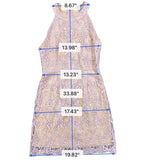 Lulus Womens Lavender & Beige Lace Sleeveless Cocktail Dress High Neck Size S