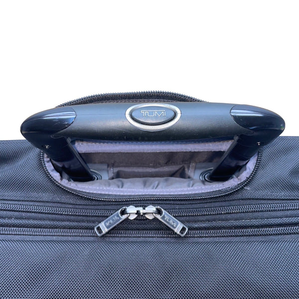 Tumi Men’s Black Ballistic Nylon Rolling Expandable Carry-On Travel Luggage