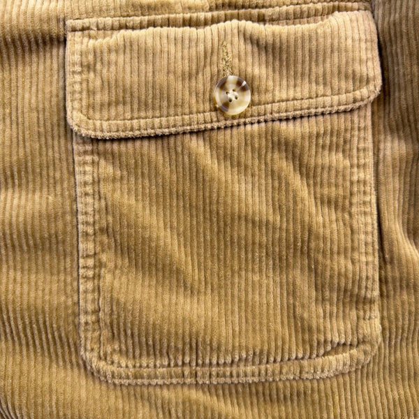 Appleseeds Womens Tan Corduroy Button-Up Jacket Two Pockets Relaxed Fit Size 1X