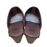 Ugg Women's Brown Leather  With Braided Strap High-Heel Studded Mules Size 8