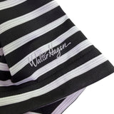 Walter Hagen Mens Black/White Striped Polo Shirt Lightweight Performance Size L