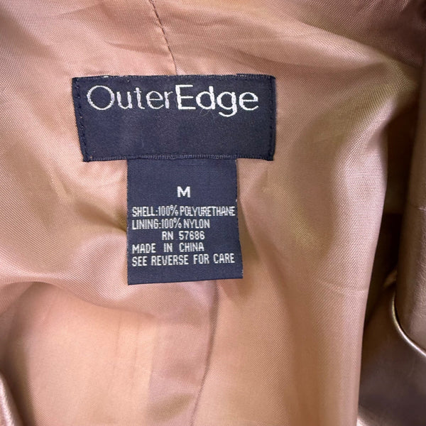 Outeredge Womens Gold Metallic Belted Blazer  Stylish Jacket  Size M
