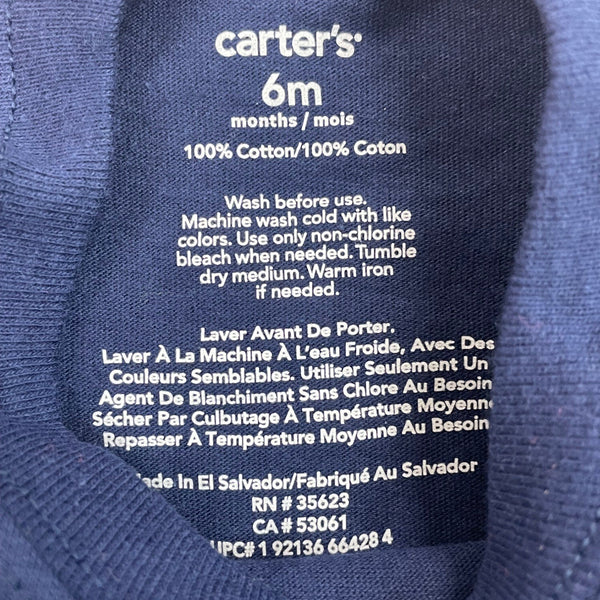 Carters Be Awesome To Everyone Graphic Baby Shirt Navy Long Sleeve Size 6M - New