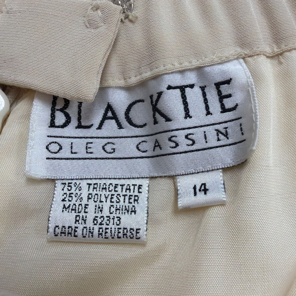Blacktie Oleg Cassini Womens Beige Two-Piece Tank Top & Skirt Set Size 14