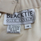 Blacktie Oleg Cassini Womens Beige Two-Piece Tank Top & Skirt Set Size 14