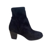 D Vita Women’s Black Suede Heeled Side Zipper Cerby Ankle Boots Size 9
