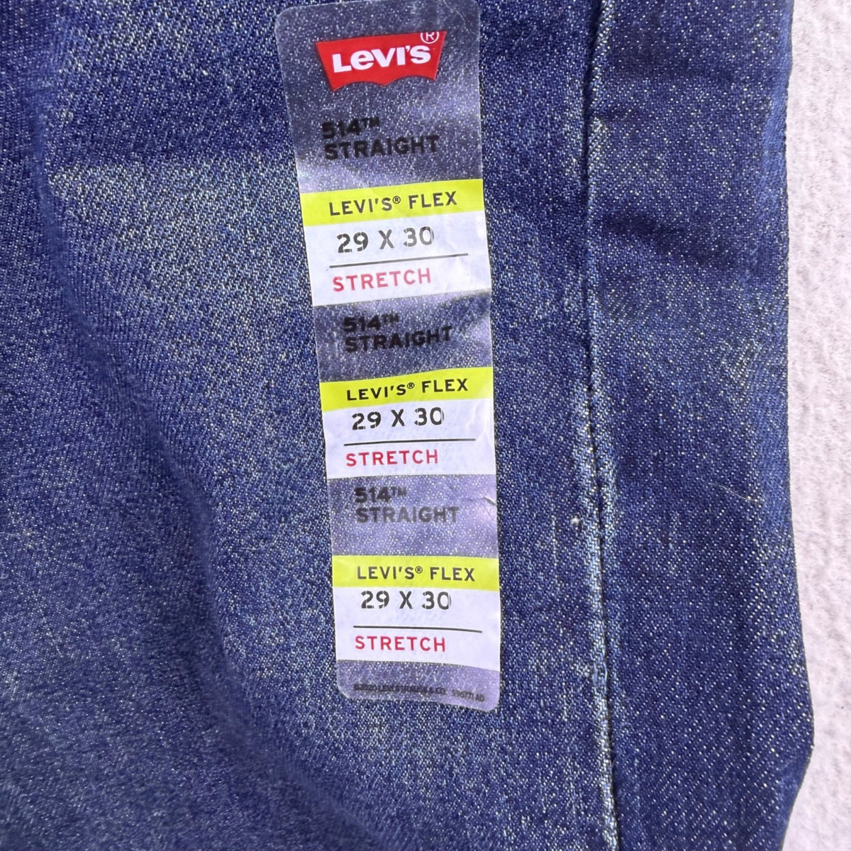 Levis Mens Dark Indigo Denim Stretch Straight Jeans 514 Flex Eco Size 29x30