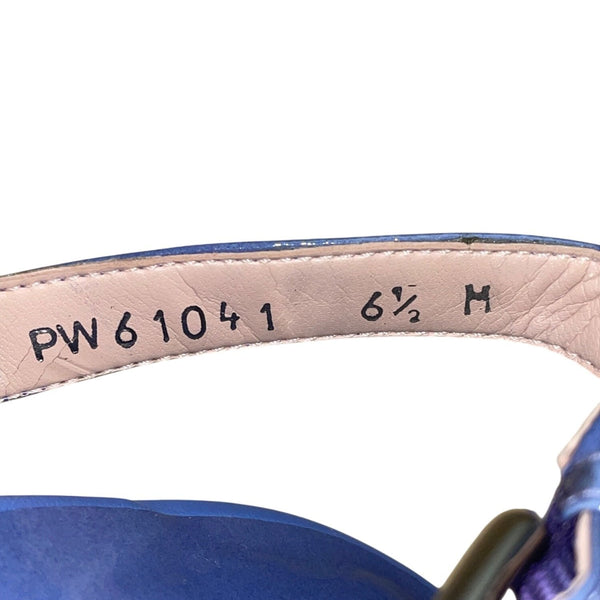 Stuart Weitzman Women’s Blue Adjustable Strappy Slingback Wedge Sandals Size 6.5