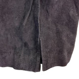 Brandon Thomas Womens Black Leather Midi Skirt With Slit Size 6