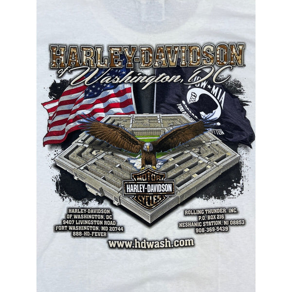White Harley Davidson Men’s Rolling Thunder XXIX (2016) POW MIA T Shirt  Sz M
