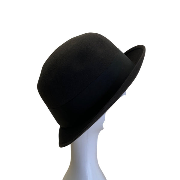 Vintage Raleigh Haberdasher Washington Men's Black Bowler Hat Sz 7 1/8