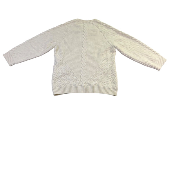 Banana Republic Womens Cream Cable Knit Sweater Soft Textured Design Size XL