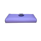Travelambo Women’s Purple Faux Leather Patterned Button Design Clutch Wallet