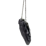 Jessica McClintock Women's Satin Silver Chain Strap Rosaria Clutch Sz S- NWT