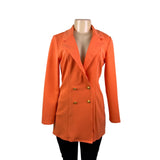 Asos Womens Orange Polyester Blazer Double Breasted Long Sleeve Size US 6
