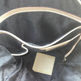 Michael Kors Women’s Black Pebbled Leather Gold Hardware Beige Straps Tote Bag