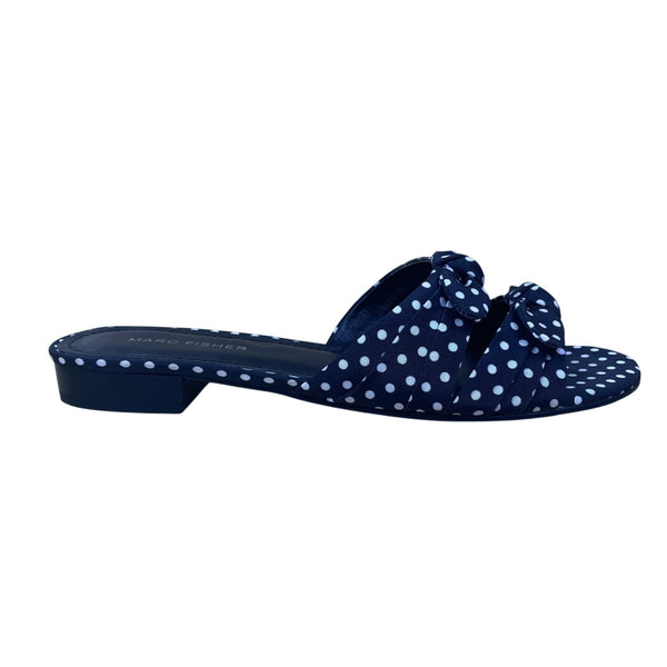 Marc Fisher Women’s Black Multi-Color Polka Dot Laken Slide Sandals Size 7.5 M