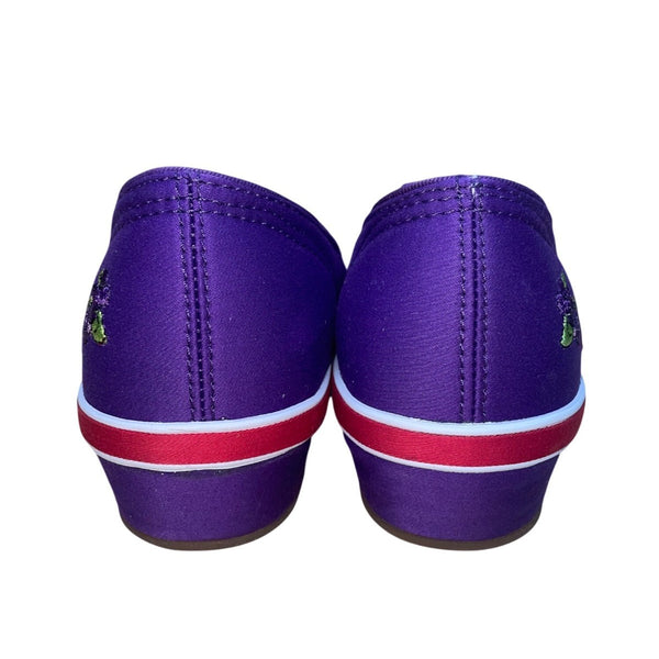 Grasshoppers By Keds Purple Red Hat Society Slip-On Wedge Shoes Size 9M