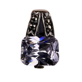 Sterling Silver Womens Pendant White Zirconia Stone Marcasite Accents 925