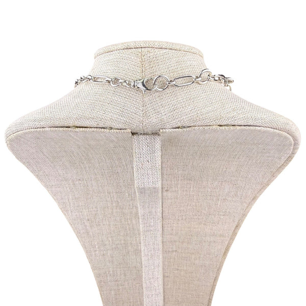 Kendra Scott Womens Silver Tone Chain Necklace With White Stone Pendant