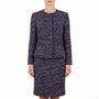 Albert Nipon Womens Purple/Black Tweed Skirt Suit Size 4