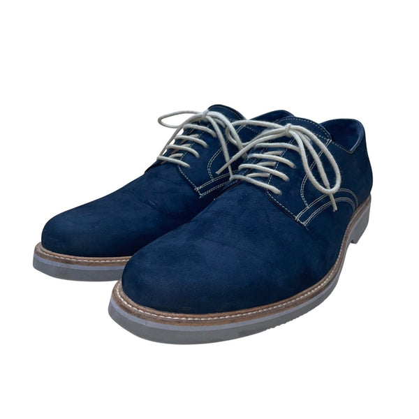 14th & Union Men’s Navy Leather Lace-Up Stitched Oxford Dress Shoes Size 10.5M
