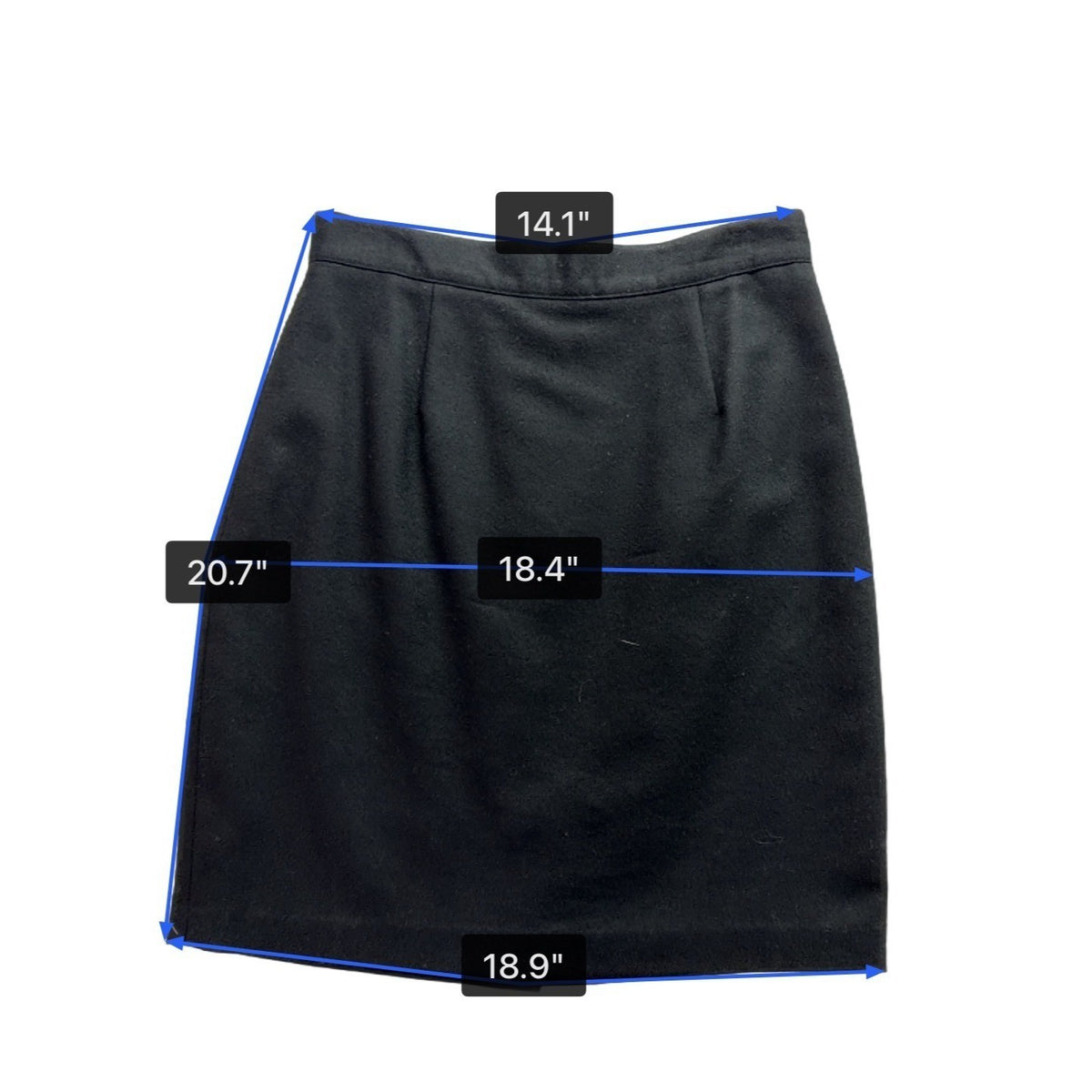 United Colors Of Benetton Womens Black Virgin Wool Pencil Skirt Size 46
