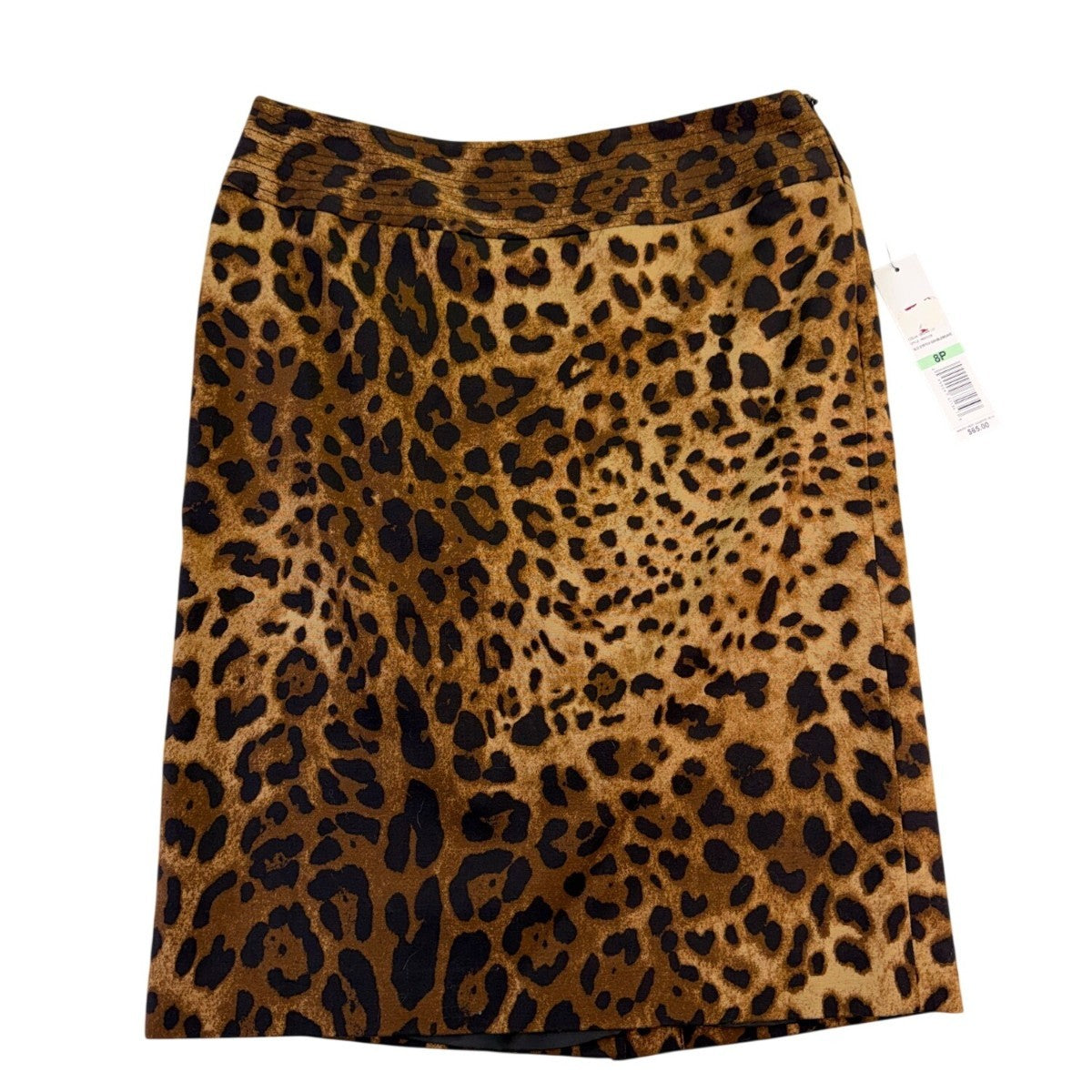 Rafaella Womens Animal Print Cotton Blend Stretch Skirt Petite Leopard Size 8P
