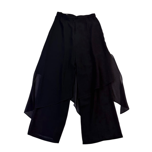 Jeffrey & Dara Womens Black Evening Palazzo Pants Sheer Overlay Ready Size 8