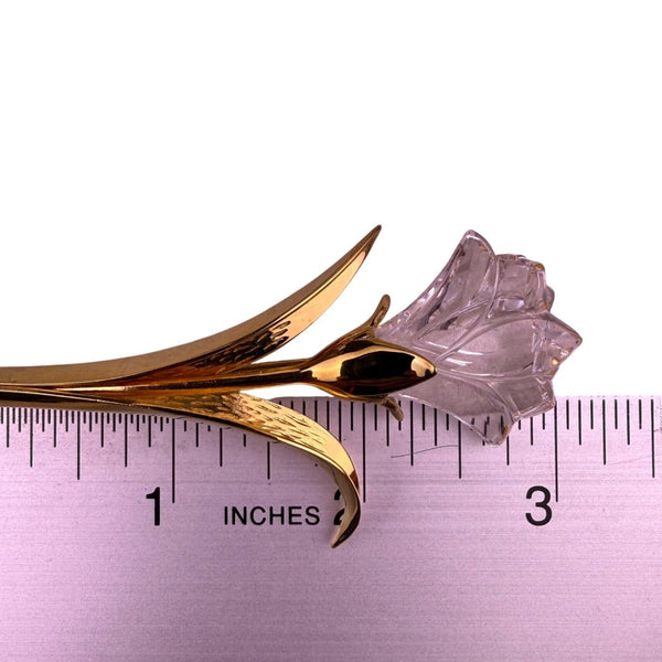 Swarovski Womens Gold Tone & Crystal Brooch Flower Motif Boxed Accessories 