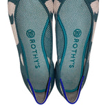 Rothy's Green Moroccan Knitted Pattern The Point Ballet Flats Size W7.5