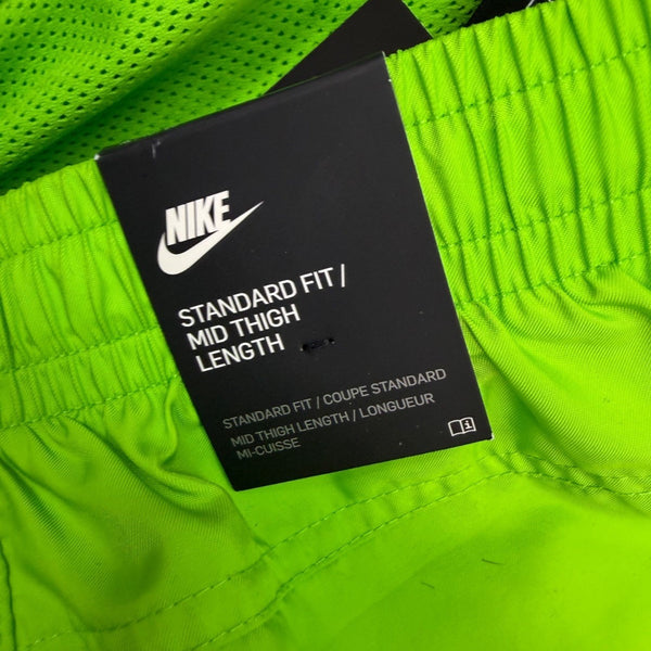 Nike Mens Neon Green Swim Shorts With Mesh Lining Mid-Thigh Length Sz XL