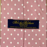 Vintage Brooks Brothers Pink & White Polka Dot Silk Necktie