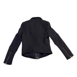 Zara Basic Womens Black Moto Jacket With Gold Zippers Size S