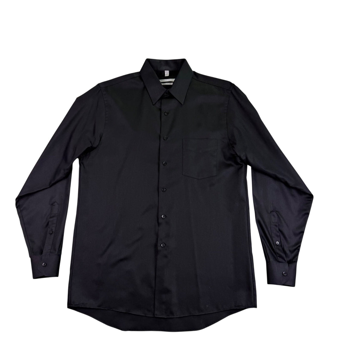 Geoffrey Beene Mens Black Wrinkle-Free Button-Up Dress Shirt Regular Fit Sz 15.5