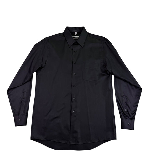 Geoffrey Beene Mens Black Wrinkle-Free Button-Up Dress Shirt Regular Fit Sz 15.5