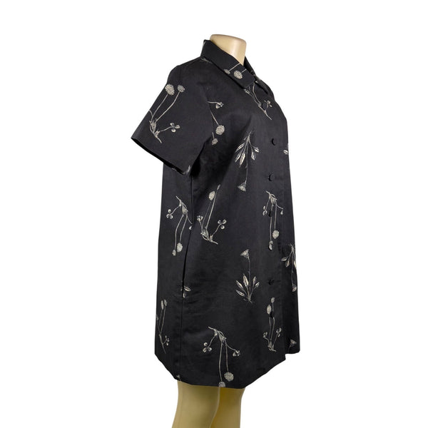 Tuckernuck Womens Black Cotton Meadow Rue Marley Short Sleeve Dress Size L