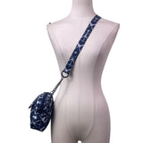 Lug Women’s Blue Nylon Quilted Abstract Pattern & Pockets Swing Crossbody Bag