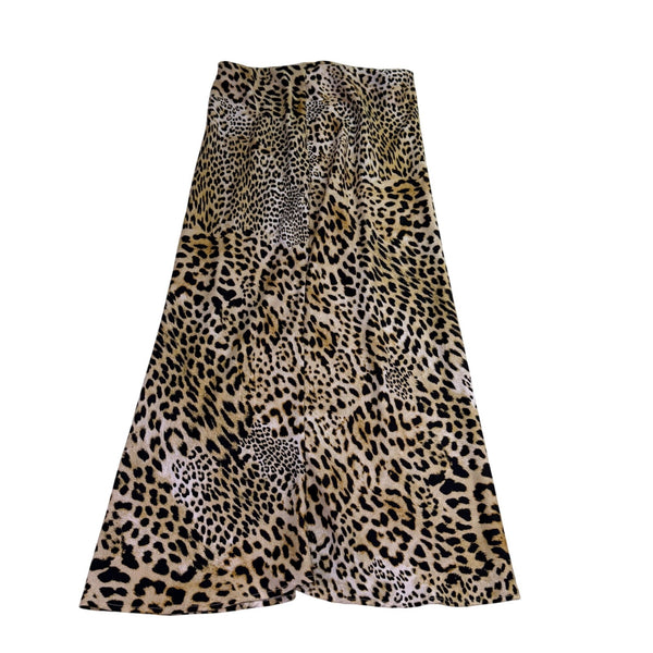 Zara Womens Animal Print Maxi Skirt Leopard Pattern Neutral Colors Sz XS 