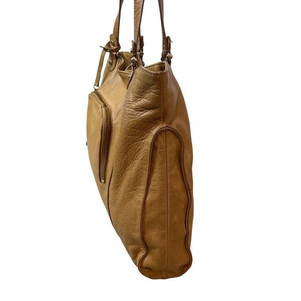 Liz Claiborne Women's Light Brown Leather Shoulder Bag Sz L
