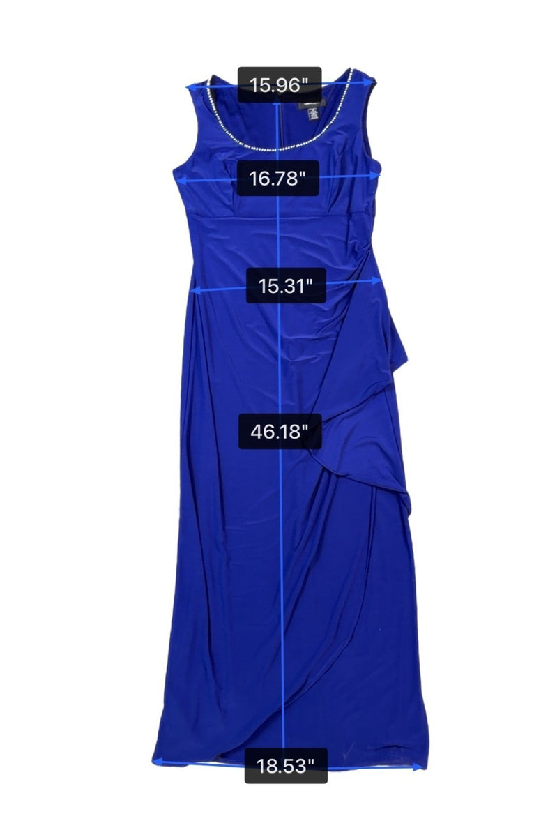 R&M Richards Womens Royal Blue 2-Piece Sleeveless Dress & Jacket Size 10