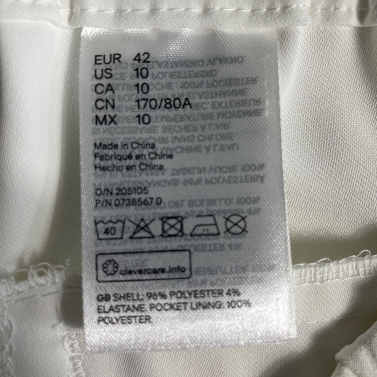 H&M Women's White Straight Pants Sz 10 - NWT