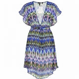 Becca By Rebecca Virtue Womens Multi-Color V-Neck Kaftan Cover-Up Size M-L