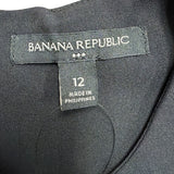 Banana Republic Womens Black Polyester-Blend Sleeveless Sheath Dress Size 12