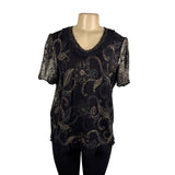 Stizzoli Women’s Black & Gold Lana/Poliamm/Polyester Sweater & Shirt Set
