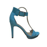Calvin Klein Women’s Teal Suede Vivian Heeled Sandals Size 9.5M
