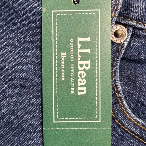 L.L. Bean Womens Blue Cotton Blend Straight Leg Jeans Favorite Fit Size 14 R